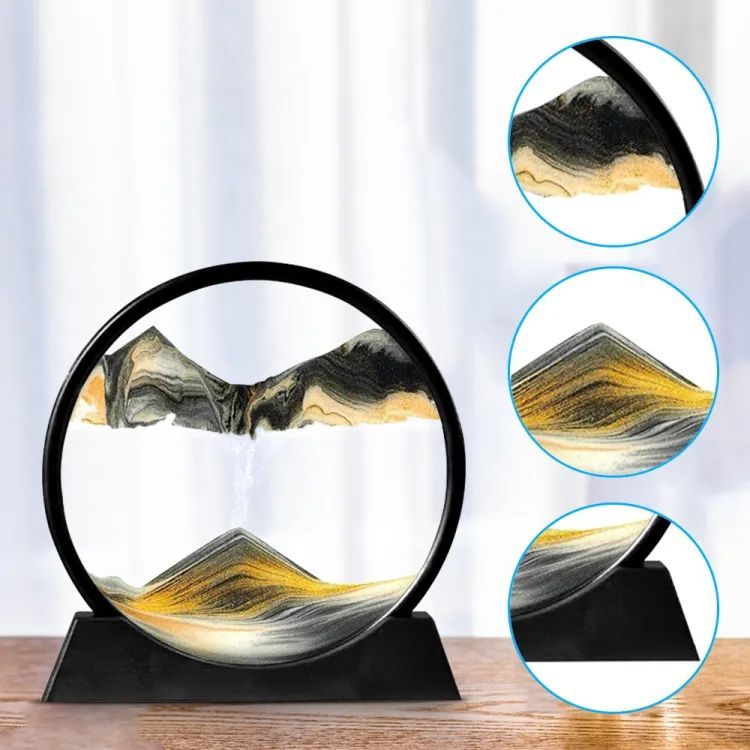 Sandscape Painting Sand Clock Moving Sand Art Hourglass Sand Timer 3D Moving Sand Mountain Lamp With Metal Stand Showpiece Home Decoration - Oshi.pk - Buy & Sell Online