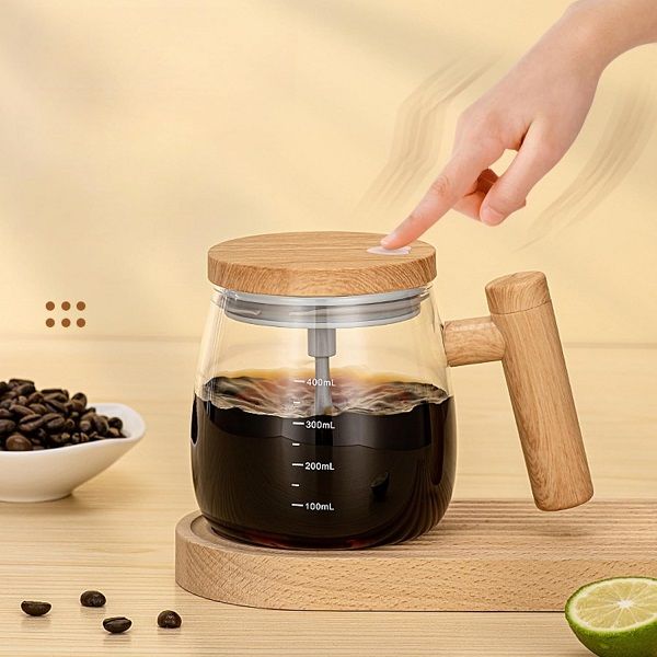 Self Stirring Electric Glass Mixing Mug with Handle & Lid - Oshi.pk - Buy & Sell Online