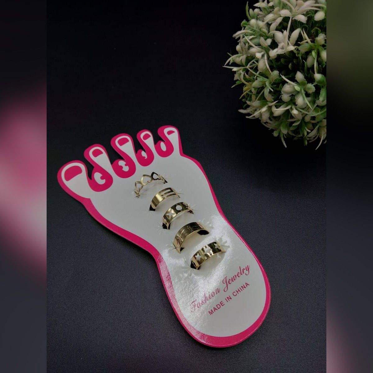 Pack of 5 - Celebrity Women Fashion Simple Toe Ring Adjustable Foot Beach Jewelry - Oshi.pk - Buy & Sell Online