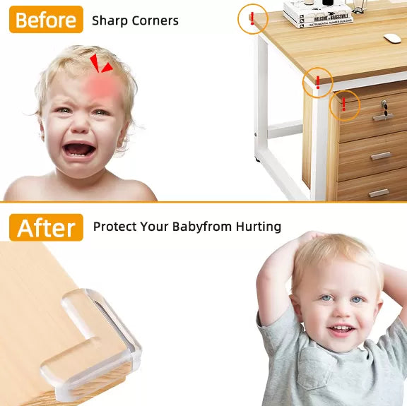 Set of 4PCS Table Corner Protectors Kids Furniture Protection Cover Anti Collision PVC Edge Corner Protector - Oshi.pk - Buy & Sell Online