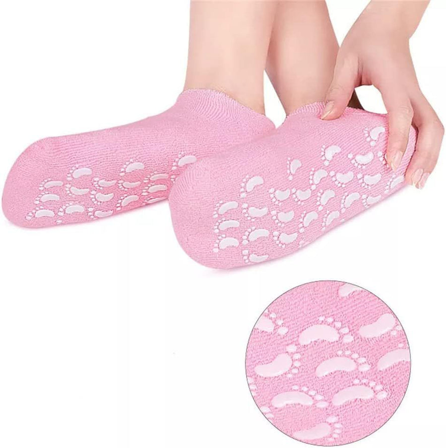 Short Moisturizing Socks, WalTok Cotton Spa Gel Moisture Socks Gel Inner Lining Infused with Essential Oils, Best for Repairing Softeing Dry Cracked F - Oshi.pk - Buy & Sell Online