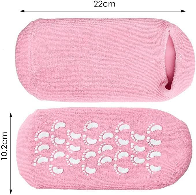 Short Moisturizing Socks, WalTok Cotton Spa Gel Moisture Socks Gel Inner Lining Infused with Essential Oils, Best for Repairing Softeing Dry Cracked F - Oshi.pk - Buy & Sell Online