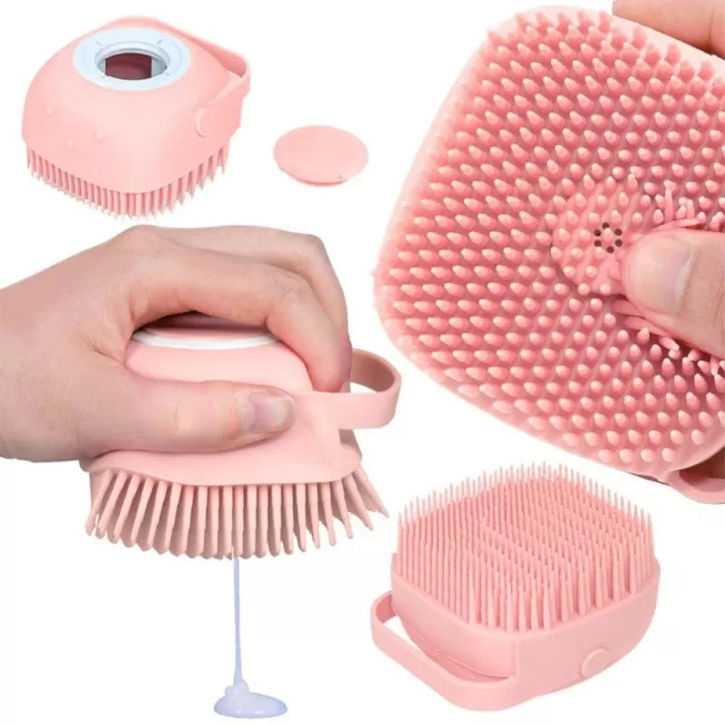 Silicone Bath And Body Shower Brush With Soap Dispenser Bath Scrubber Silicone Bath Brush Silicone Body Brush Shower Scrubber - Oshi.pk - Buy & Sell Online