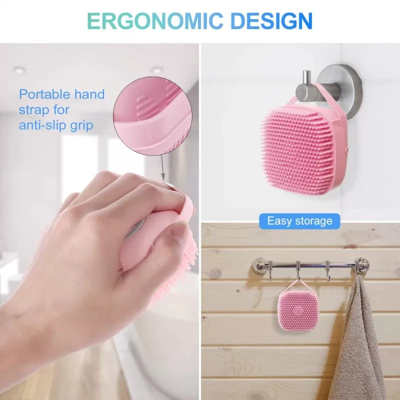 Silicone Bath And Body Shower Brush With Soap Dispenser Bath Scrubber Silicone Bath Brush Silicone Body Brush Shower Scrubber - Oshi.pk - Buy & Sell Online