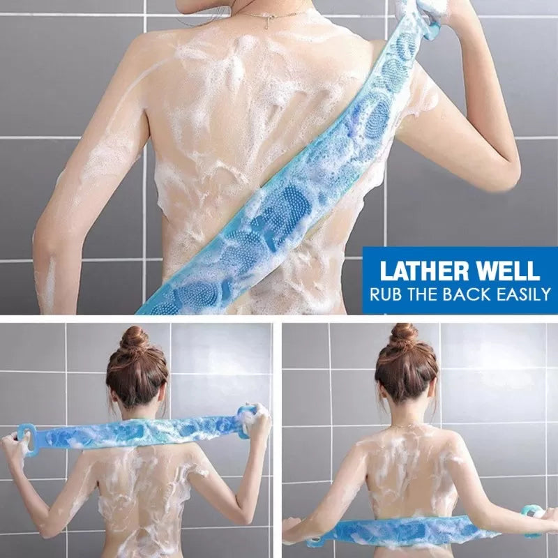 Silicone Bath Belt Body Wash Body Scrubber Belt With Double Side Shower Belt Back Scrubber Bath Brush Bath Scrubber - Oshi.pk - Buy & Sell Online