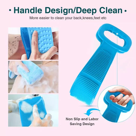 Silicone Bath Belt Body Wash Body Scrubber Belt With Double Side Shower Belt Back Scrubber Bath Brush Bath Scrubber - Oshi.pk - Buy & Sell Online