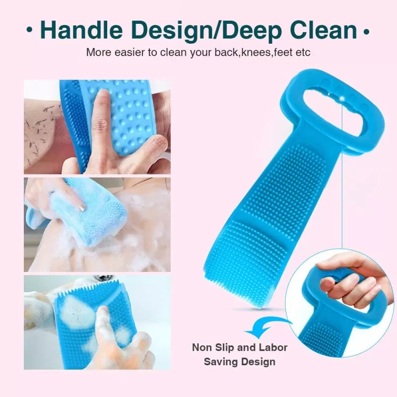 Silicone Bath Belt Body Wash Body Scrubber Belt With Double Side Shower Belt Back Scrubber Bath Brush Bath Scrubber - Oshi.pk - Buy & Sell Online