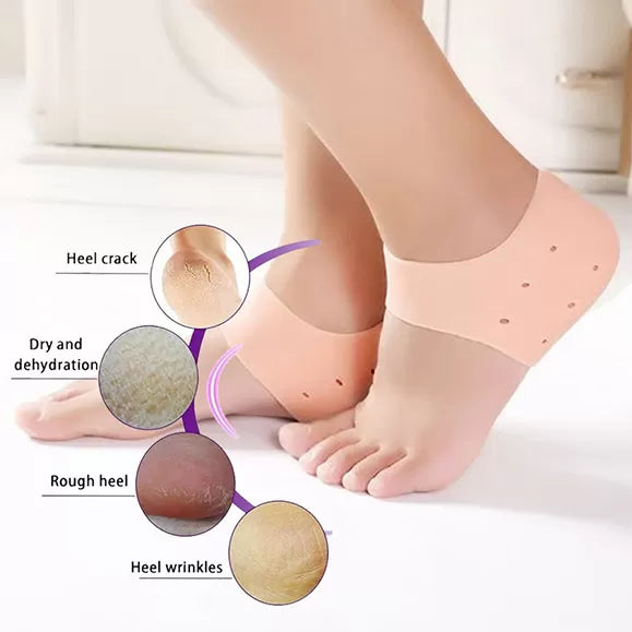 Silicone Gel Solid Thin Gel Heel Socks Cracked Foot Skin Care Protector Foot Case - Oshi.pk - Buy & Sell Online