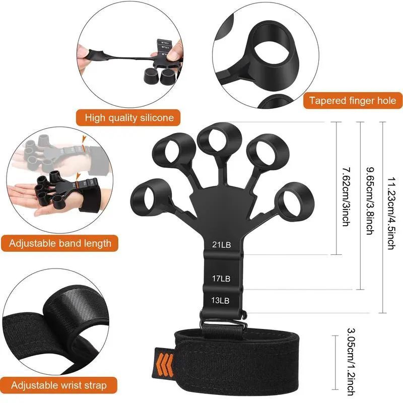 Silicone Gripster Grip Strengthener Finger Stretcher Hand Grip Trainer Gym Fitness Training And Exercise - Oshi.pk - Buy & Sell Online
