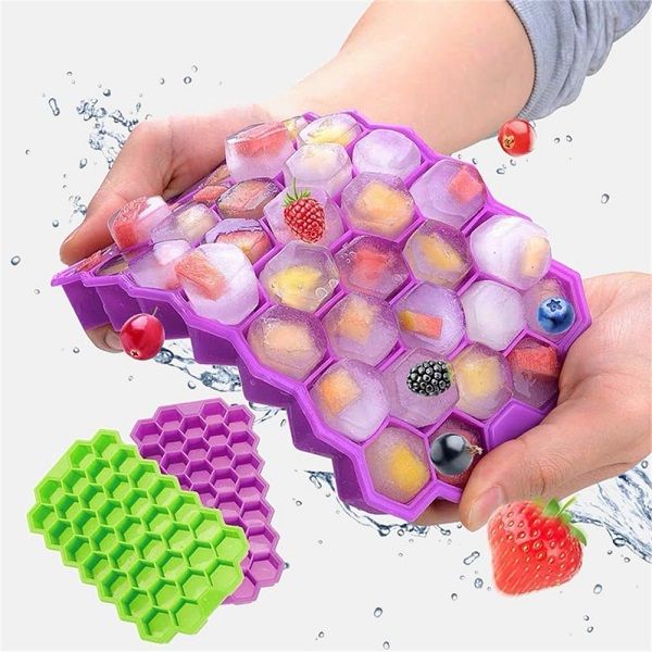Silicone Ice Cube 37 Grid Ice Cube Tray with Lid - Oshi.pk - Buy & Sell Online
