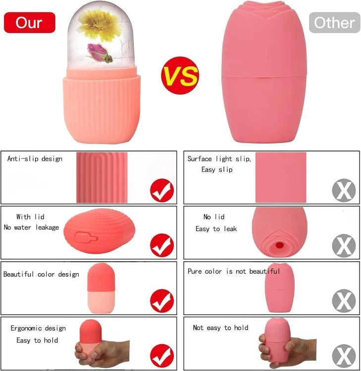 Silicone Ice Cube Roller Massager For Face Eyes And Neck Naturally Conditioning And Skin Care De Puff Eye Bags Reduce Migraine Pain Reusable Massage - Oshi.pk - Buy & Sell Online