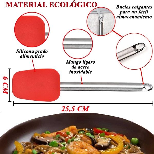 Silicone Spatula for Kitchen Non Stick BPA Free Resistant with Stainless Steel Handle - Oshi.pk - Buy & Sell Online