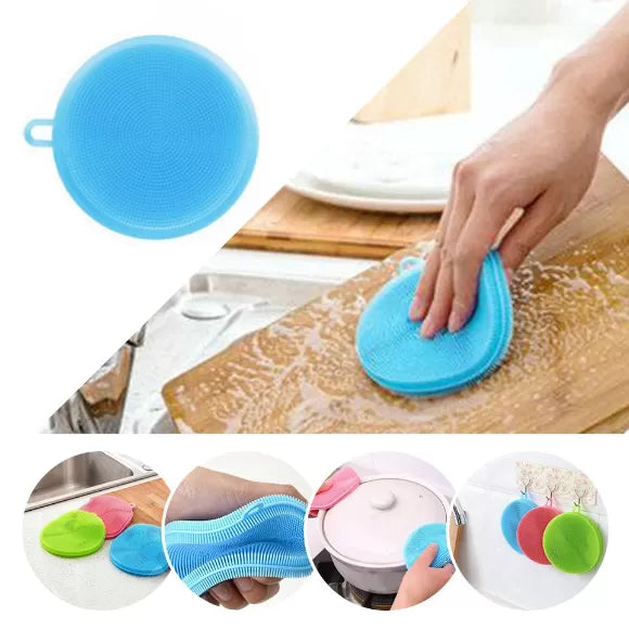 Silicone Sponge Dish Washing Cleaning Multipurpose Antibacterial Kitchen Tools - Oshi.pk - Buy & Sell Online