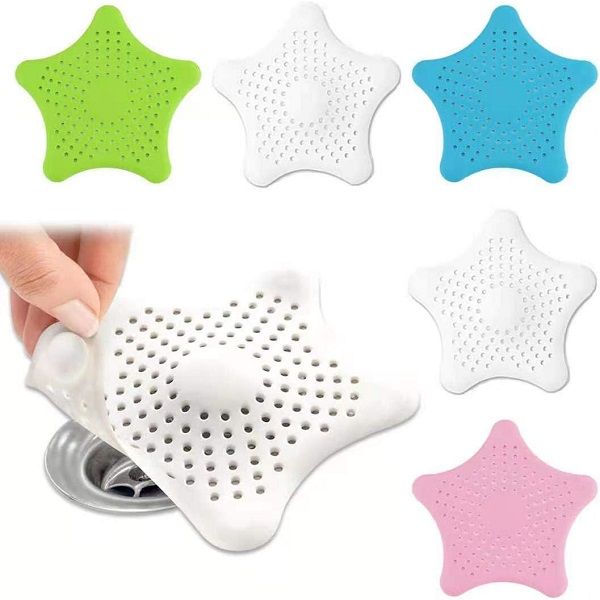 Silicone Star Shaped Sink Bathroom Hair Catcher, Drain Strainers Cover Trap Basin - Oshi.pk - Buy & Sell Online