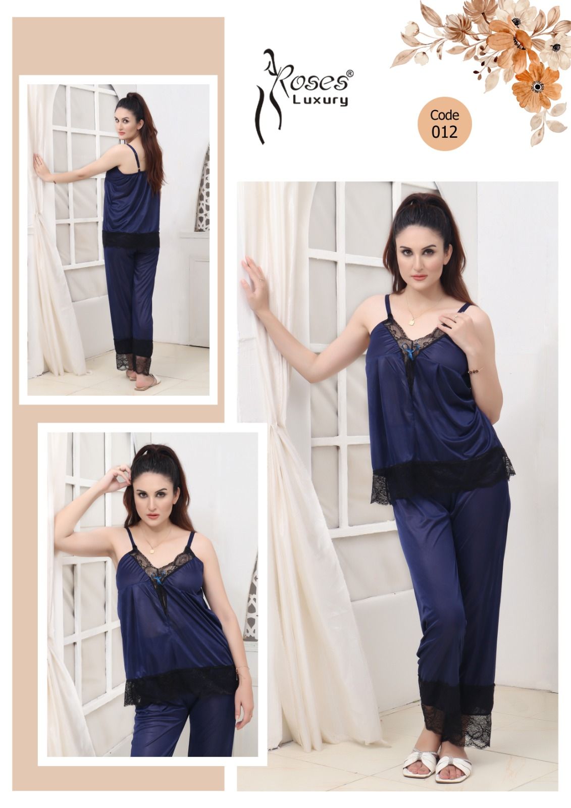 Silk Sando and Trouser Night Wear ( Design 012) - Oshi.pk - Buy & Sell Online
