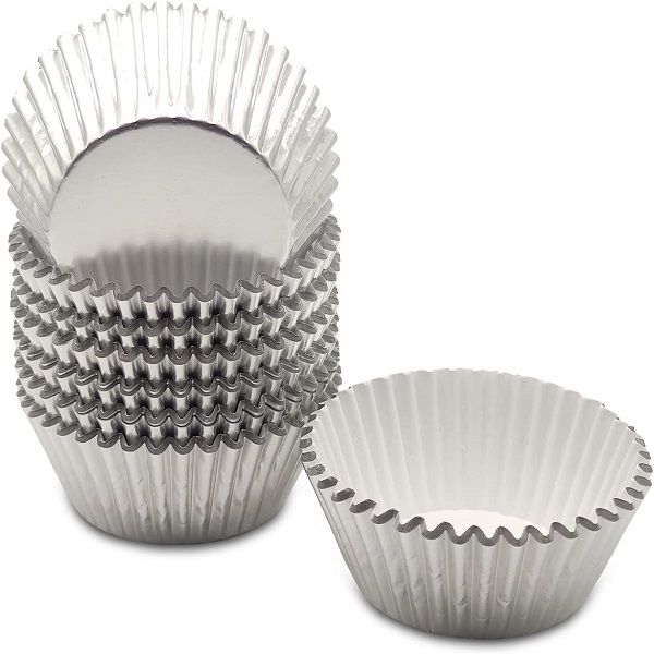 Silver Cupcake Liners 100pcs Muffin Foil Baking Cups - Oshi.pk - Buy & Sell Online