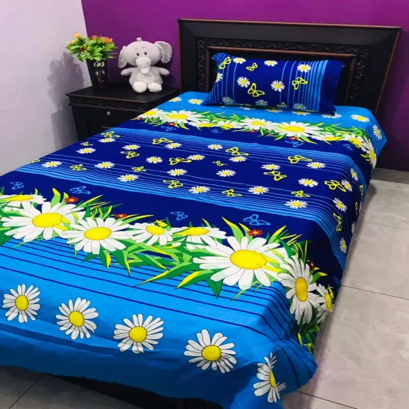Single BedSheet 3D-Crystal Cotton Printed Bed Sheet Set -Multicolored-copy - Oshi.pk - Buy & Sell Online