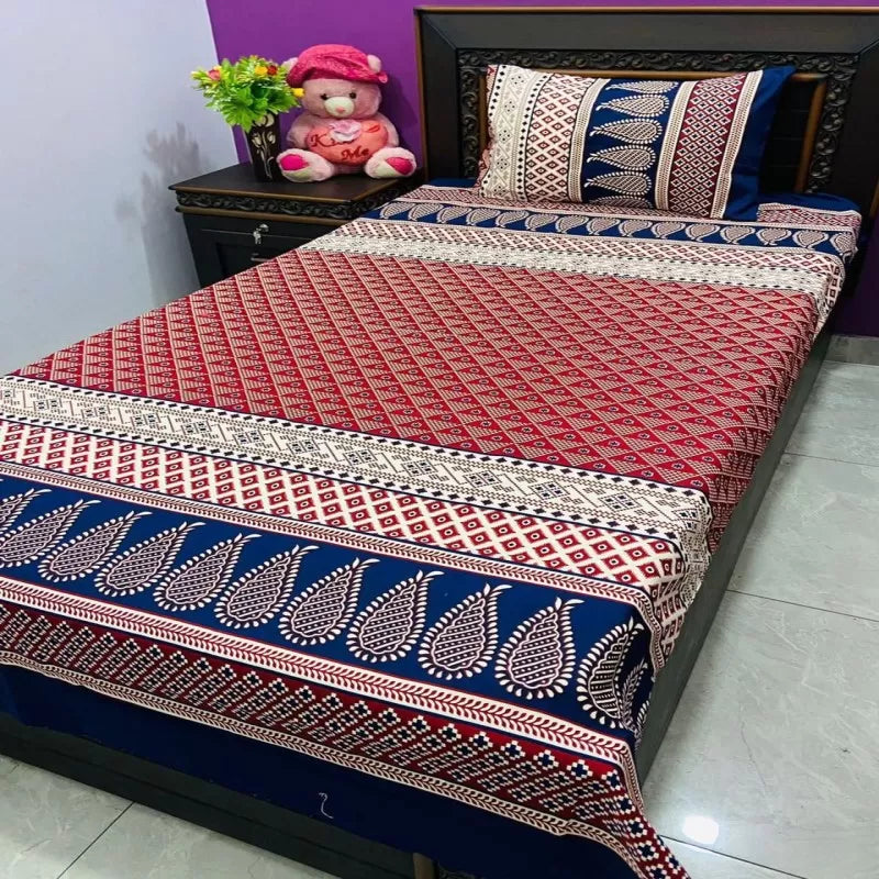 Single BedSheet 3D-Crystal Cotton Printed Bed Sheet Set -Multicolored-copy - Oshi.pk - Buy & Sell Online