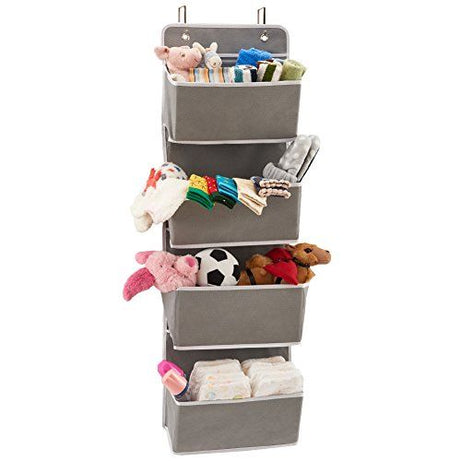Over the Door Hanging Organizer with 4 Pocket, Home Storage Organizer with Hook for Pantry Baby Nursery Bathroom Closet Dorm - Oshi.pk - Buy & Sell Online