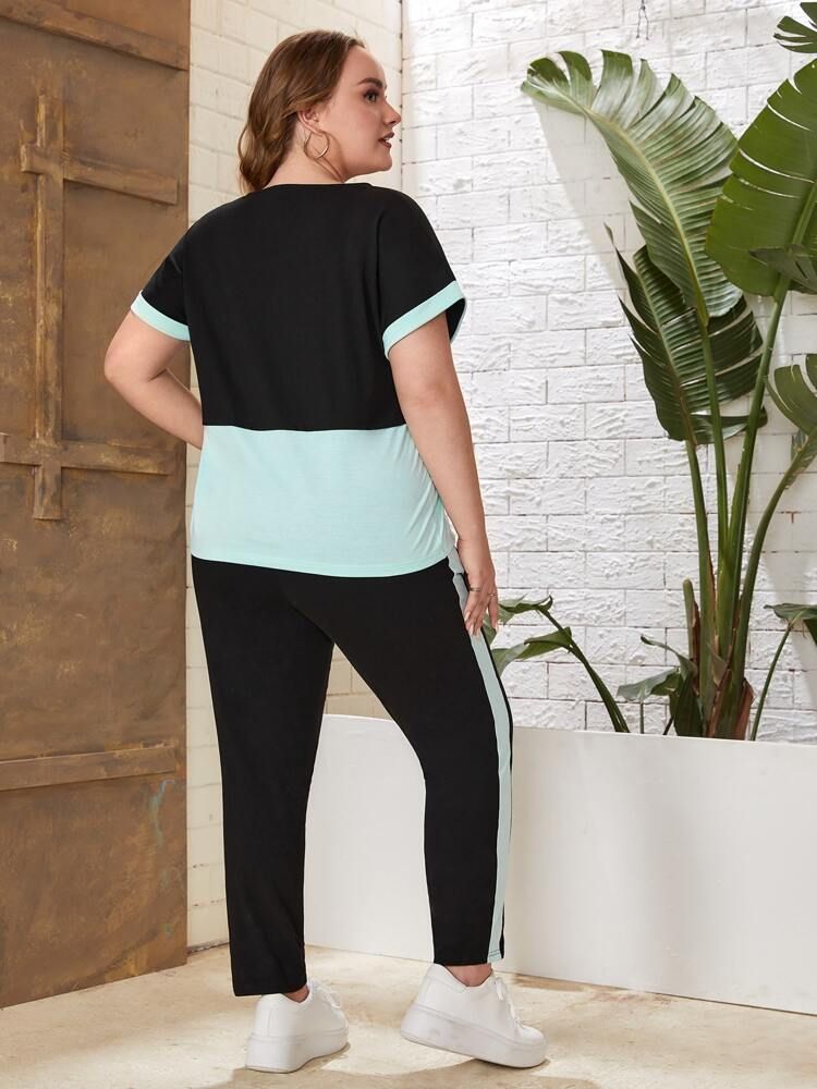 Sky Blue Panel Gym Summer Suit Or Yoga Suit Tracksuit For Her - Oshi.pk - Buy & Sell Online