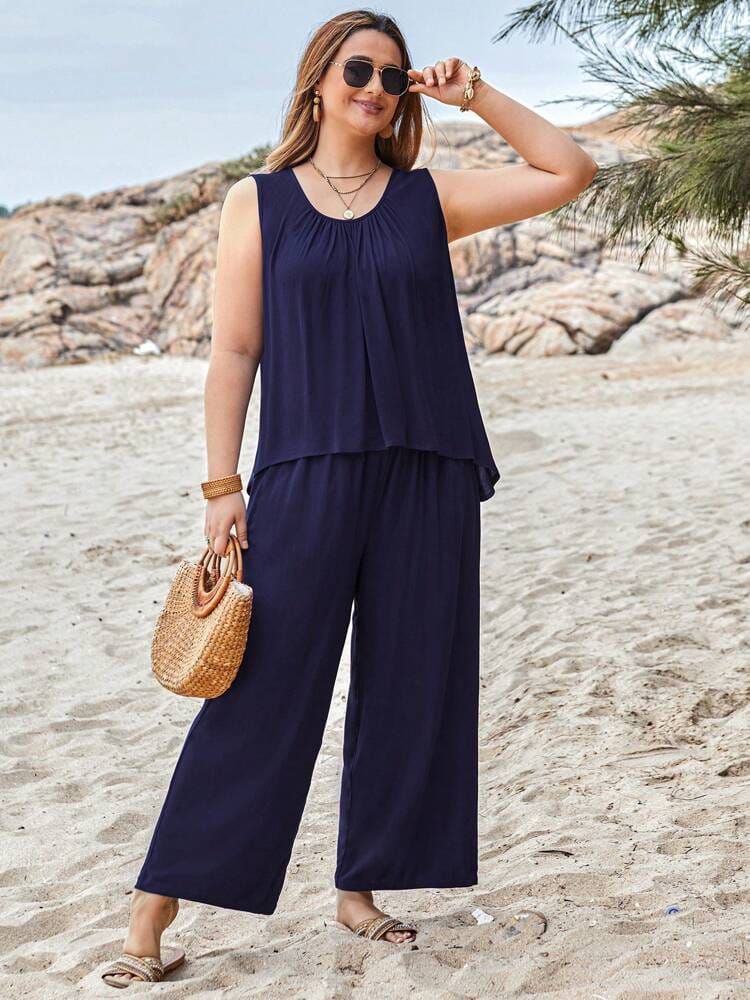 Sleeveless Shirt With Plazo Pajama Suit For Her - Oshi.pk - Buy & Sell Online