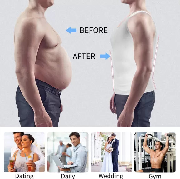 Slim N Lift Men Shaper Vest Body Banyan Sando Tummy Belly Waist Girdle Shirt Shapewear Comfort Shirt Vest Corset Shaper Underwear Slimming Vest Men - Oshi.pk - Buy & Sell Online