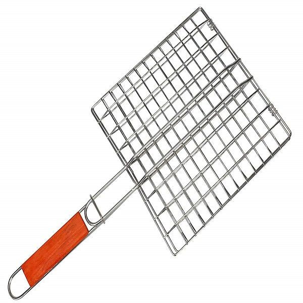 Small BBQ Grill Net with Wooden Handle for Roast Fish Vegetable - Oshi.pk - Buy & Sell Online