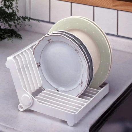 Small Kitchen Foldable Dish Plate Drying Rack Organizer Drainer Plastic Storage Holder Home Kitchen Sink Dish Kitchen Foldable Dish Rack Stand Holder - Oshi.pk - Buy & Sell Online