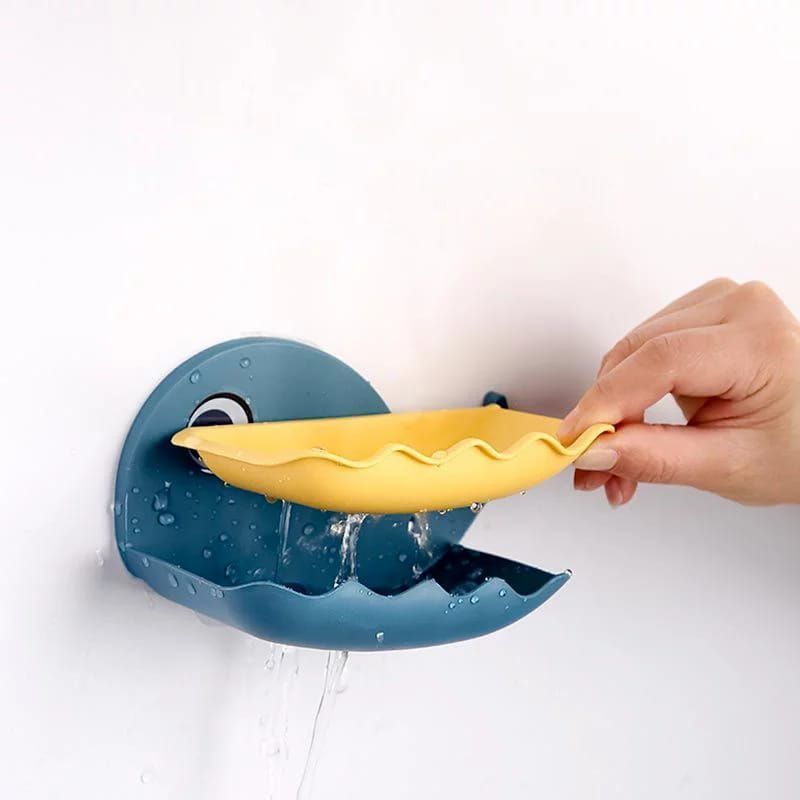 Soap Holder Whale Shaped Drain Soap Holder With Hole Wall Mounted Shelf Soaps Dishes Adhesive Double Layer Toilet Bathroom Accessories - Oshi.pk - Buy & Sell Online