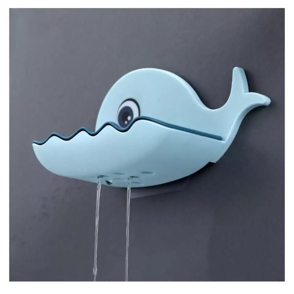 Soap Holder Whale Shaped Drain Soap Holder With Hole Wall Mounted Shelf Soaps Dishes Adhesive Double Layer Toilet Bathroom Accessories - Oshi.pk - Buy & Sell Online