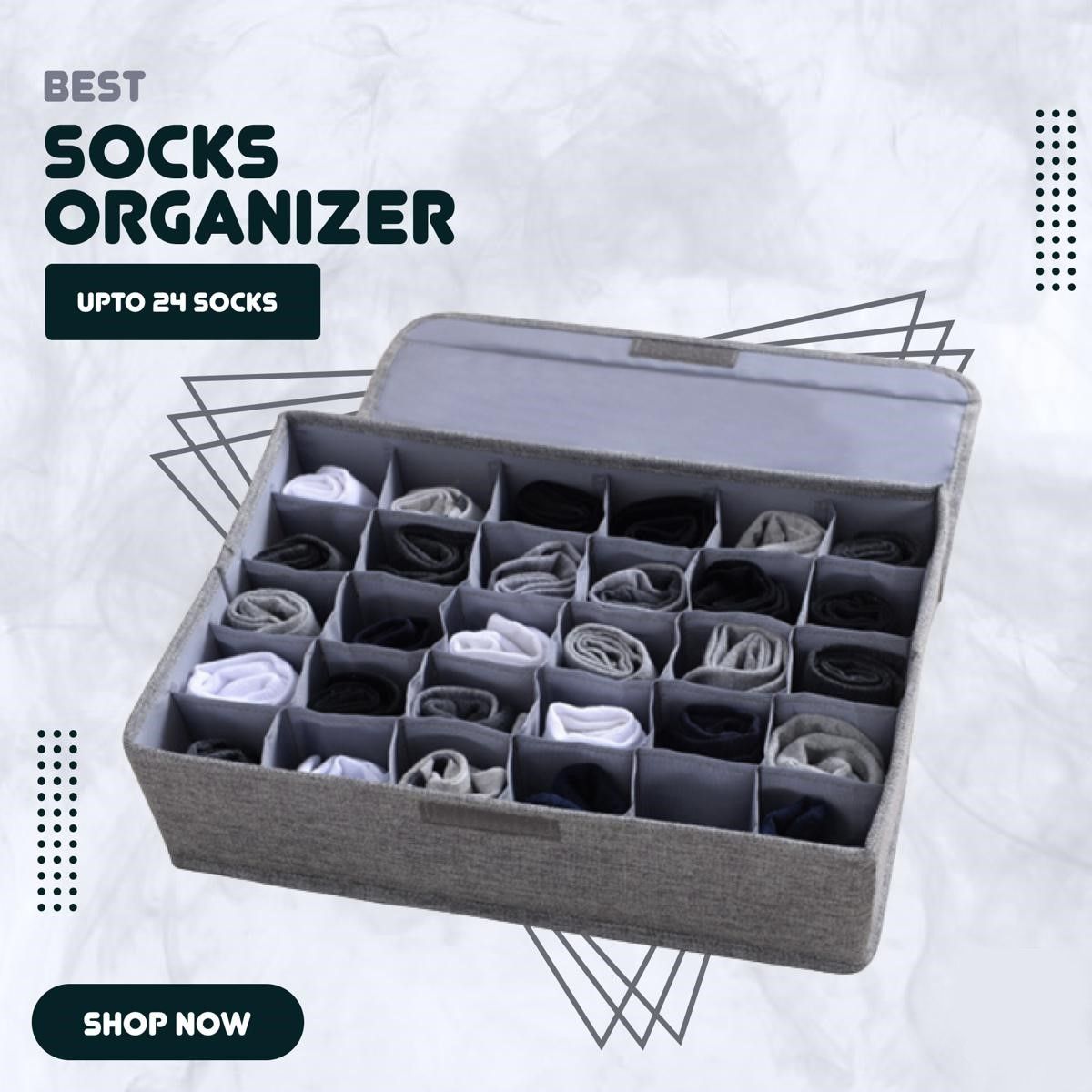 Sock Drawer Organizer Divider Underwear Organizer, 24 Cell Collapsible Closet Cabinet Organizer Underwear Storage Boxes for Storing Socks - Oshi.pk - Buy & Sell Online