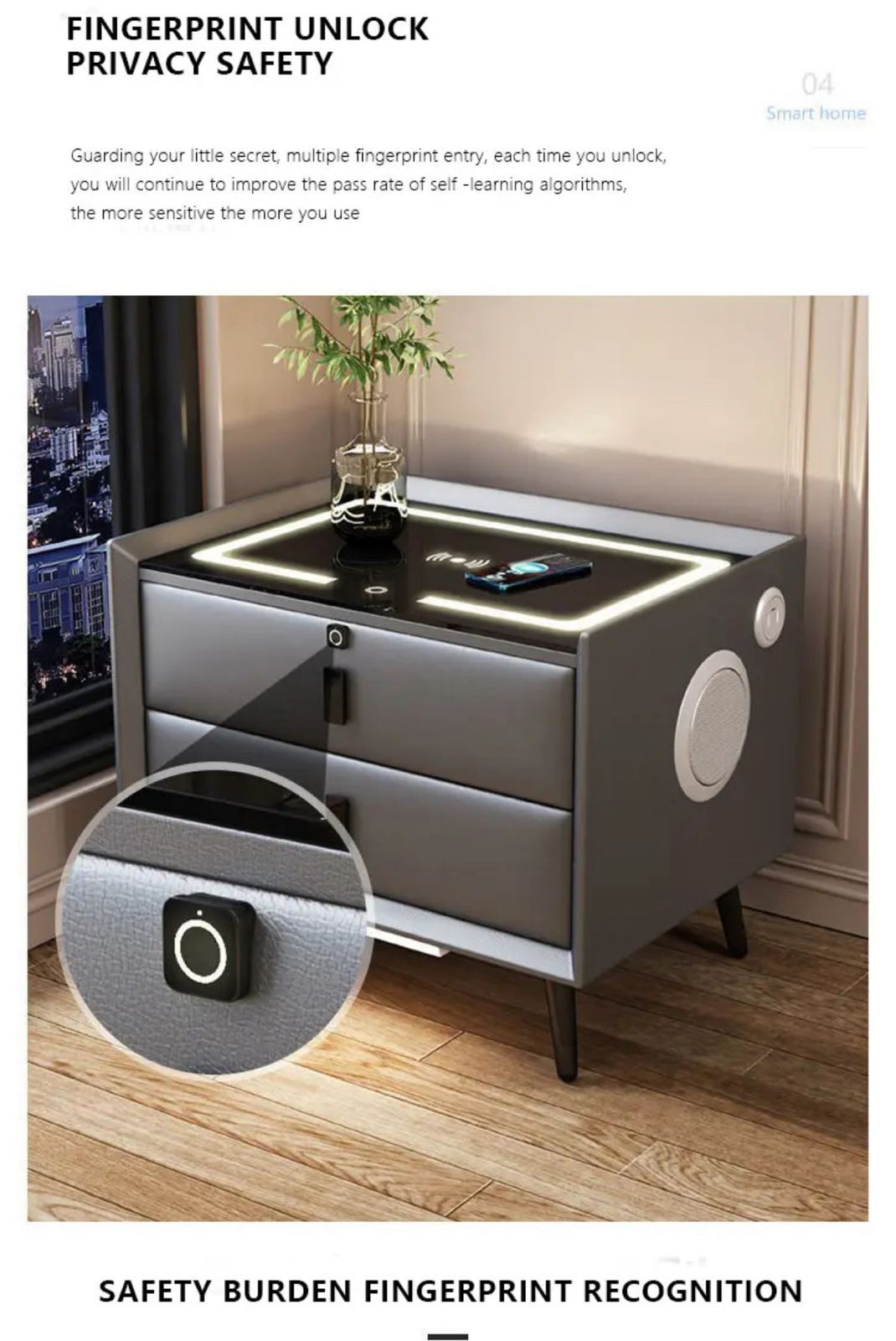 SPECIAL ROOM SIDE TABLE WITH BLUETOOTH SPEAKER , CHARGING SLOT , WIRELESS CHARGING AND MUCH MORE - Oshi.pk - Buy & Sell Online