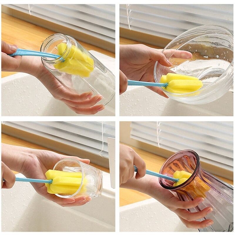 Sponge Cup Brush Scrubber Washing Cleaning Glass Milk Bottle Brush Home Kitchen Accessories - Oshi.pk - Buy & Sell Online