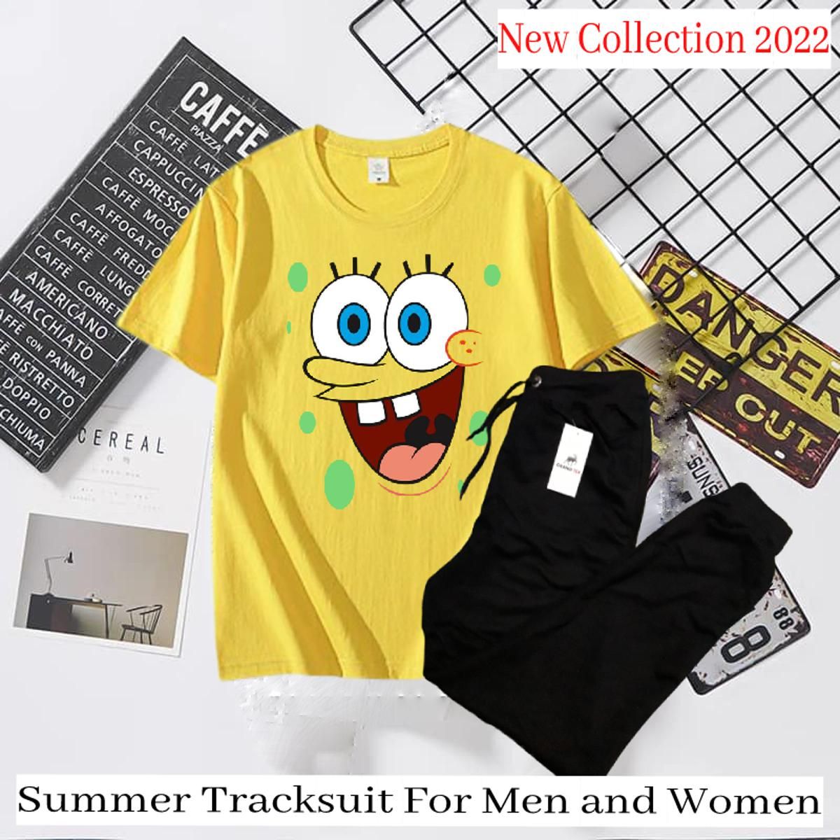SpongeBob Printed Yellow T-Shirt and a black Trouser For Girls and Women - Oshi.pk - Buy & Sell Online