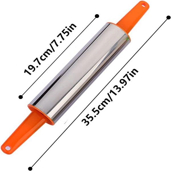 Stainless Steel Rolling Pin Plastic Handles for Baking Dough - Oshi.pk - Buy & Sell Online