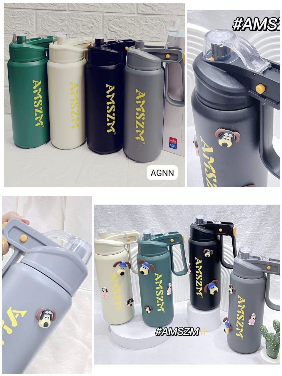 Stainless Steel Water Bottle Double Layer Thermos Cup Portable Tea Leak Bounce Cover Outdoor Sports Office Water Cup - Oshi.pk - Buy & Sell Online