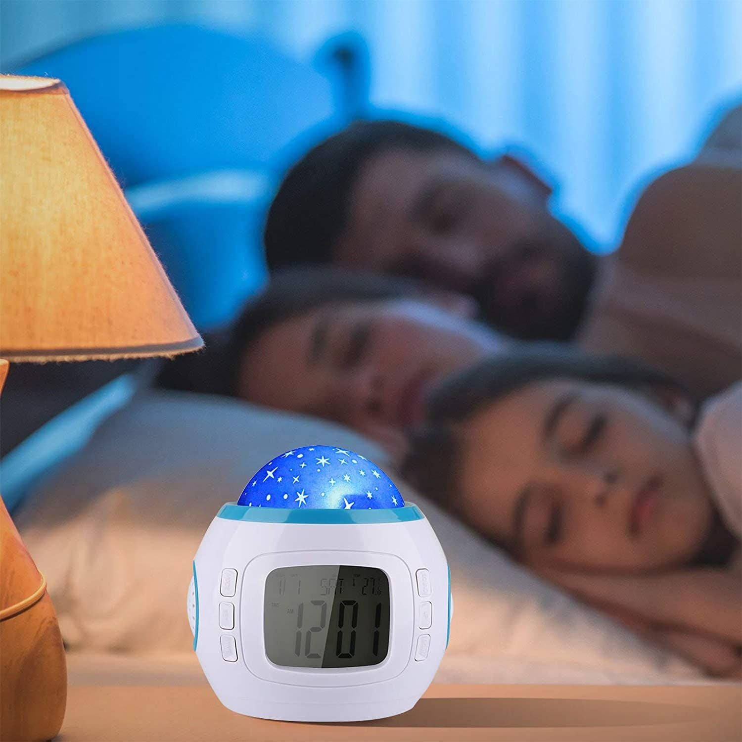Starry Sky Alarm Clock Colorful Projection Snooze Electronic Clock Home Decor Digital Table Clock Projector Alarm Clock Color Changing Led Lights - Oshi.pk - Buy & Sell Online