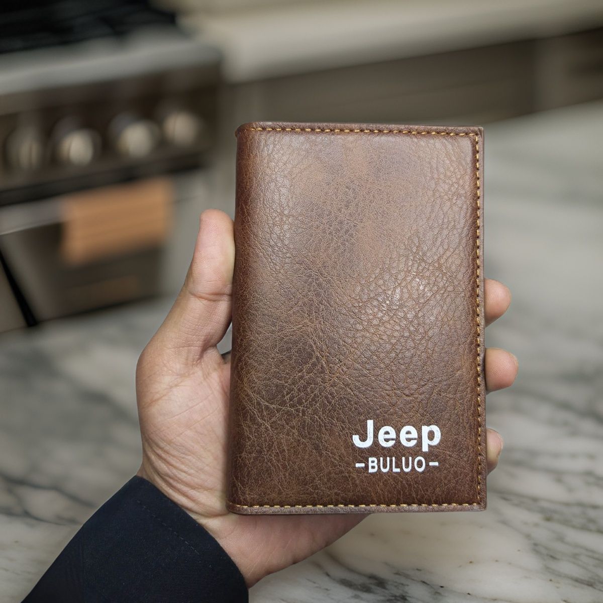 Stylish Jeep Buluo Men's Wallet: Regular Size with High-Quality Artificial Leather, 16 Card Slots, and Unique Design - Oshi.pk - Buy & Sell Online