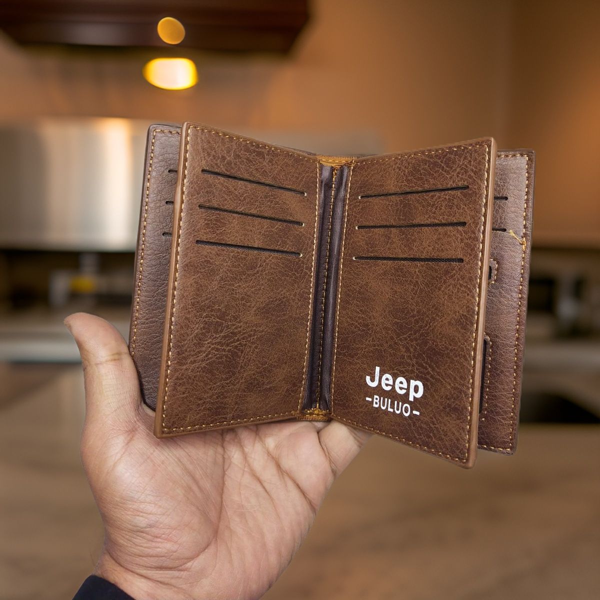 Stylish Jeep Buluo Men's Wallet: Regular Size with High-Quality Artificial Leather, 16 Card Slots, and Unique Design - Oshi.pk - Buy & Sell Online