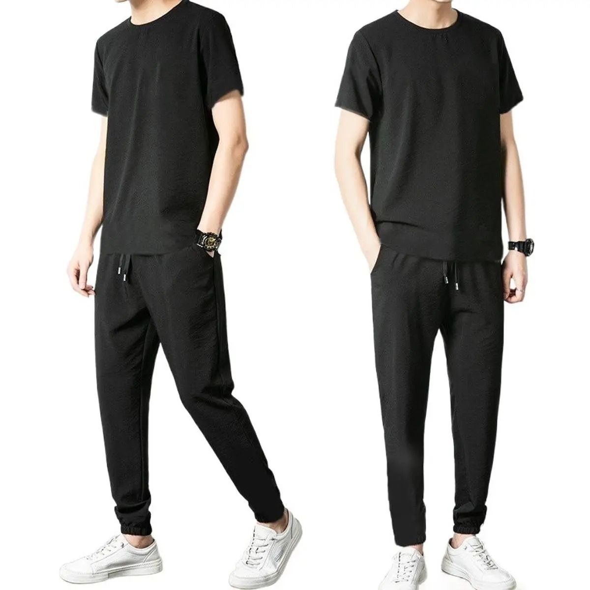 Stylish Black Pack Of 2 T-shirt & Trouser For Men - Oshi.pk - Buy & Sell Online