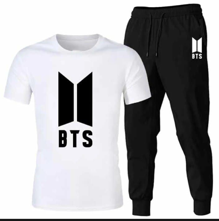 Summer Collection BTS Printed White T shirt and Black Trouser - Oshi.pk - Buy & Sell Online