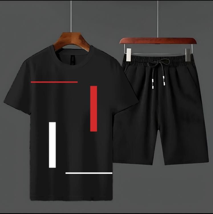 Summer Tracksuit Men's Vertical Stripes Amazing Smart Fit Black T-Shirts And Black shorts Soft & Comfy Fabric For Men And Boys-copy - Oshi.pk - Buy & Sell Online