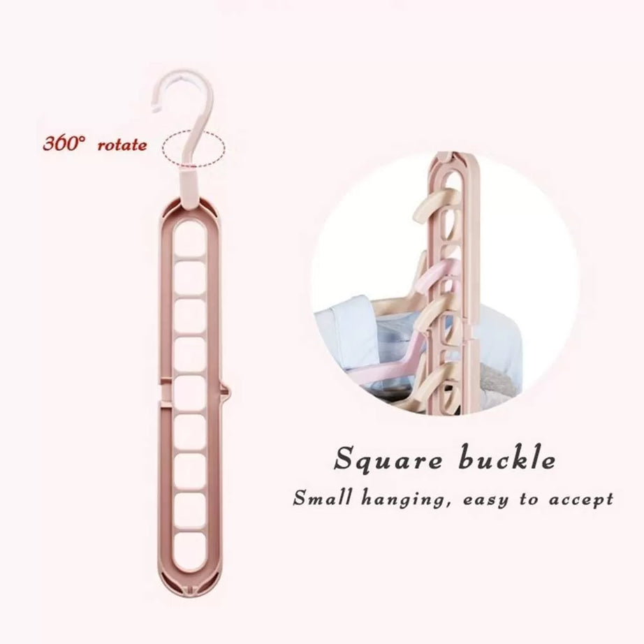 Super Magic Changeable Clothes Pluto Plastic Hanger Space Saving Saver Wonder Closet Organizer 9 Holes Holder Cloths and Pants Hanger