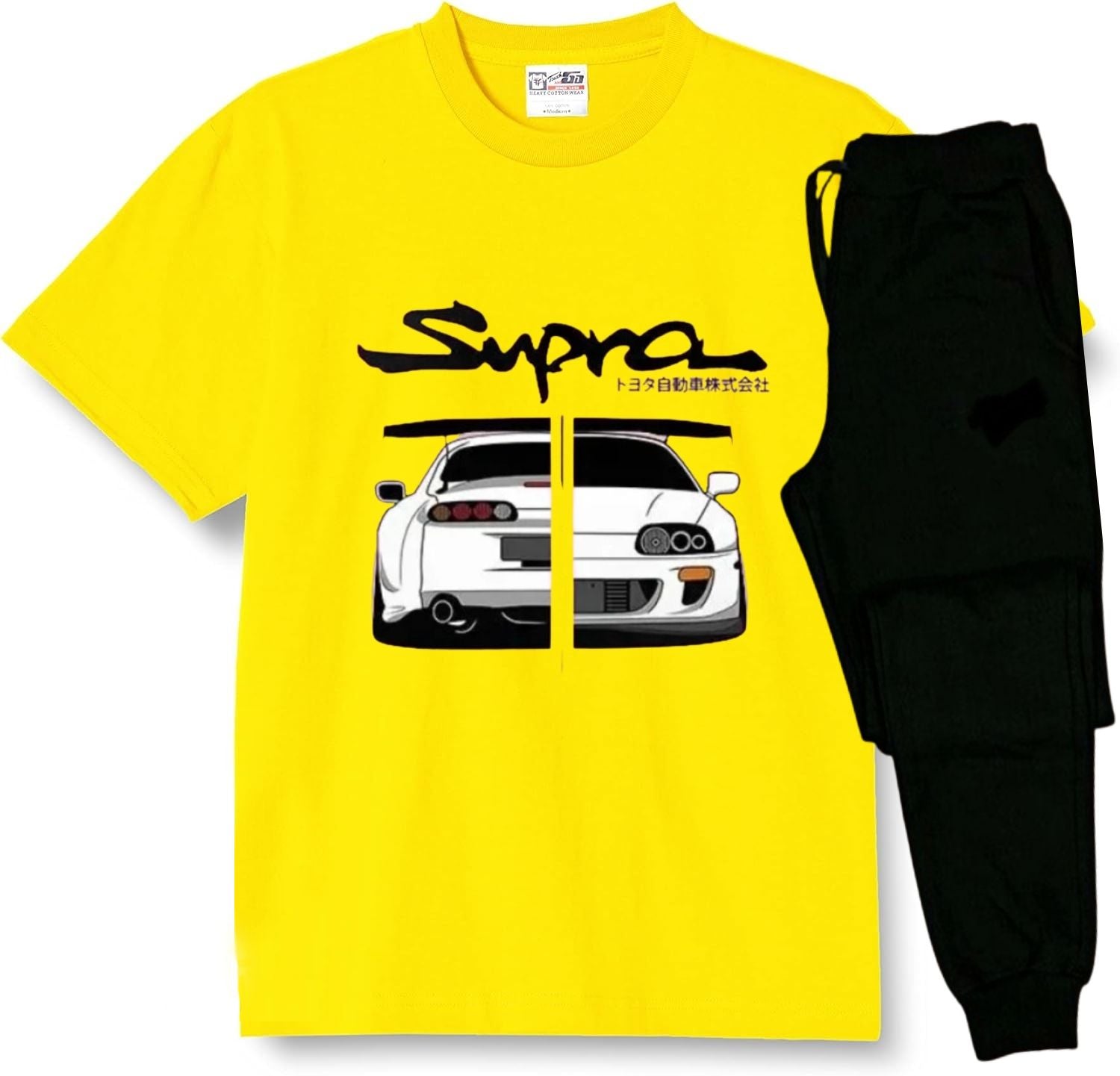 Supra Summer Tracksuit T Shirt and Black Trouser Gym wear New track Men's Clothing Summer Breathable and comfortable- - Oshi.pk - Buy & Sell Online