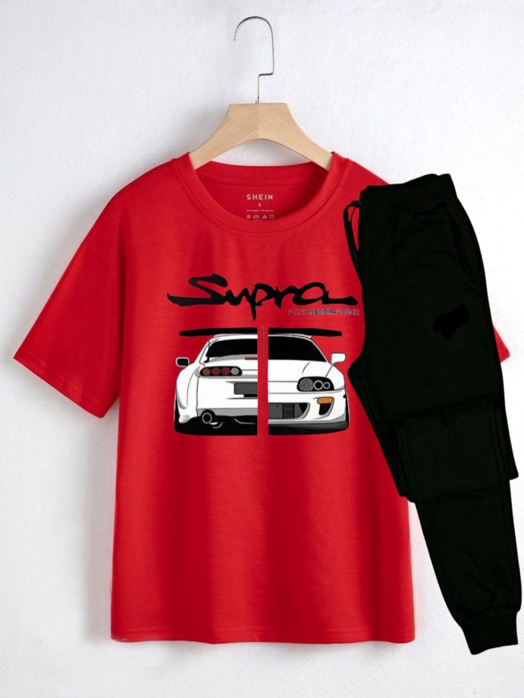 Supra Summer Tracksuit T Shirt and Black Trouser Gym wear New track Men's Clothing Summer Breathable and comfortable - Oshi.pk - Buy & Sell Online