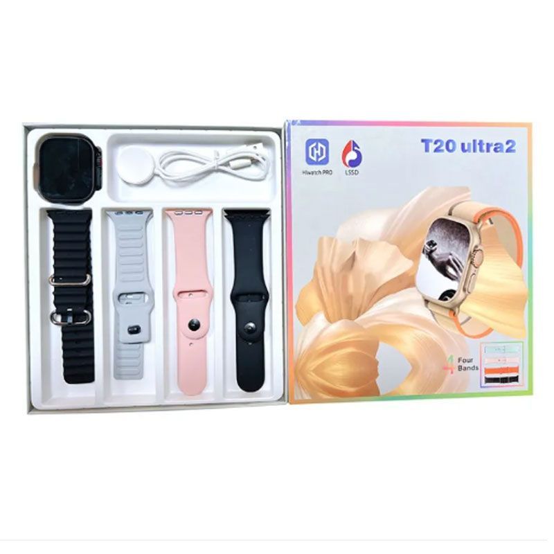 T20 Ultra2 With 4 Strap Series 9 Gesture Operation Bluetooth Call Smartwatch Wireless Charging HD Big Screen Fitness Watch - Oshi.pk - Buy & Sell Online