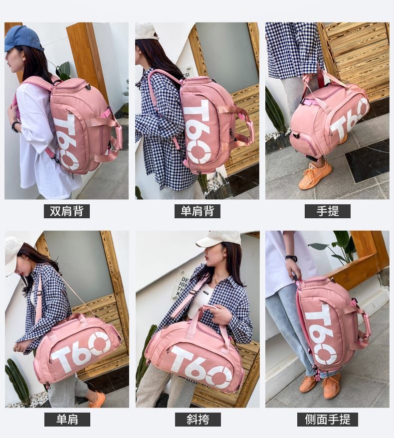 T60 Gym Sports Fitness Travel Outdoor Bag For Women Man With Shoe Space & Backpack - Oshi.pk - Buy & Sell Online