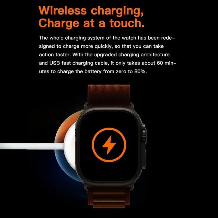 T800Ultra Smart Watch Series Bluetooth Call Smartwatch With Ocean Strap Wireless Charging Best Battery Timing - Oshi.pk - Buy & Sell Online