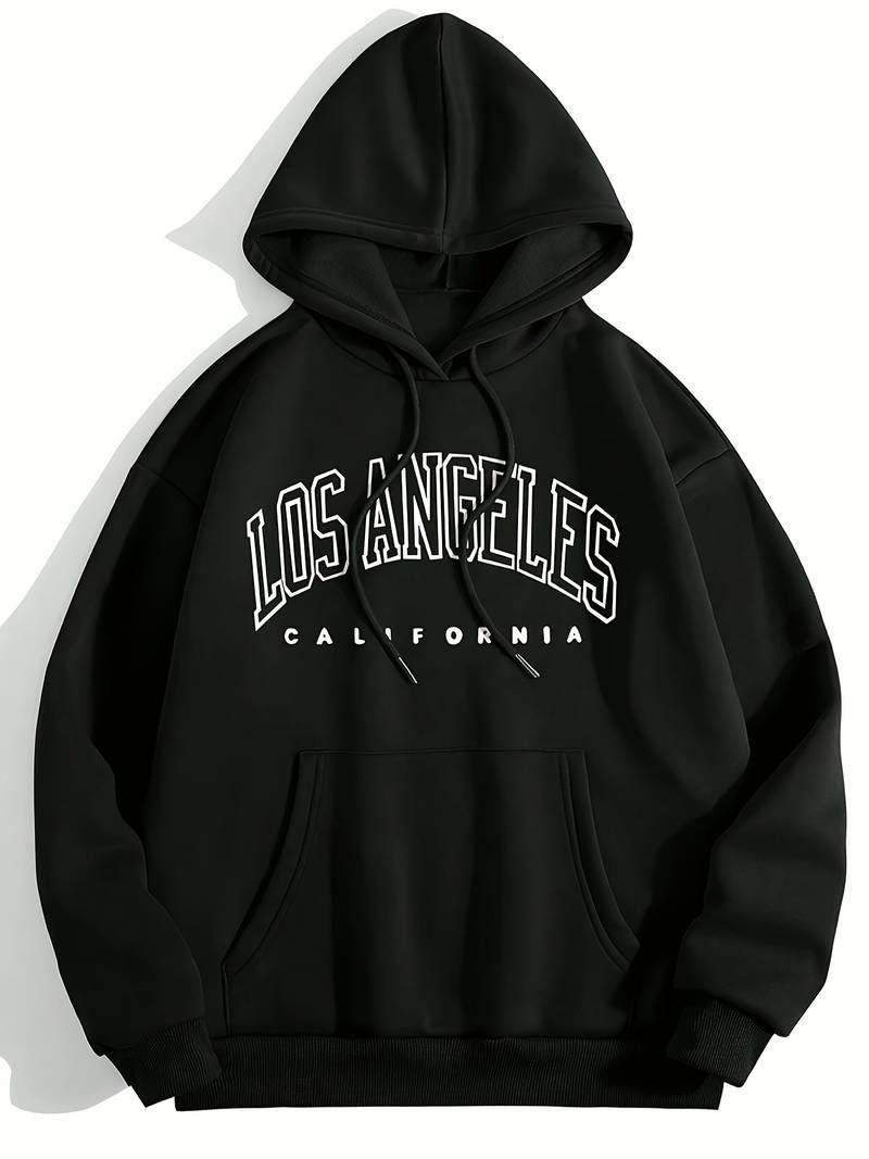 LOSS ANGELES Hoodies For Men & Women Printed Kangaroo Pocket Drawstring Pullovers Clothing Long Sleeves Export Quality Winter Wear - Oshi.pk - Buy & Sell Online