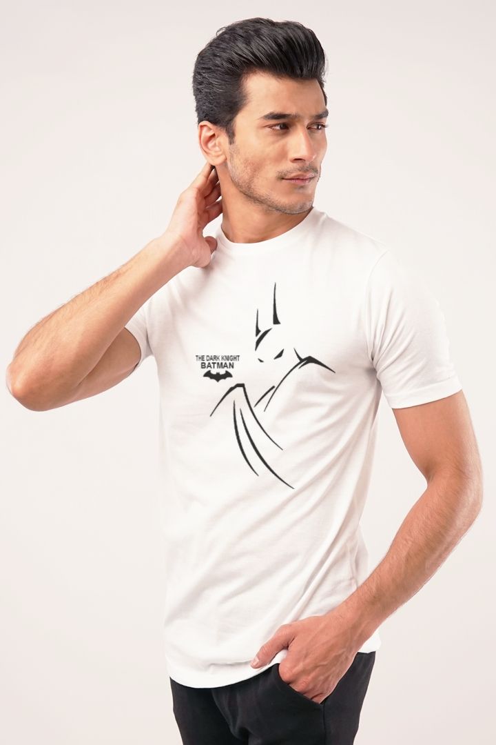 The Dark night Batman Printed Cotton Jersey Half Sleeves Tshirt For Men - Oshi.pk - Buy & Sell Online